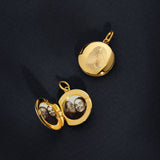 The Double Sided Fingerprint Round Locket Pendant