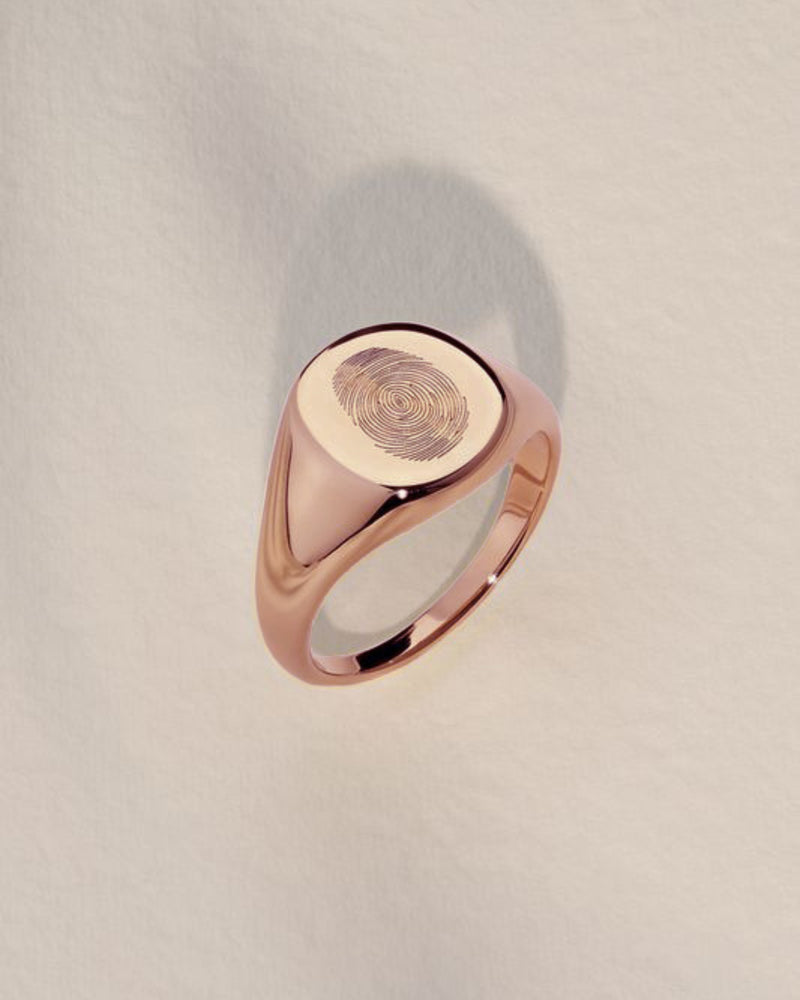 The Classic Fingerprint Signet Ring | Rose Gold