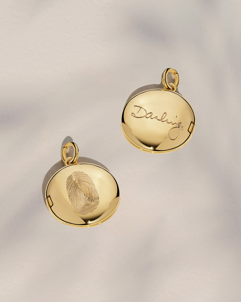 The Fingerprint & Handwriting Round Locket Pendant