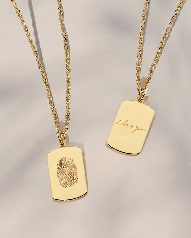 The Fingerprint & Handwriting Tag Necklace