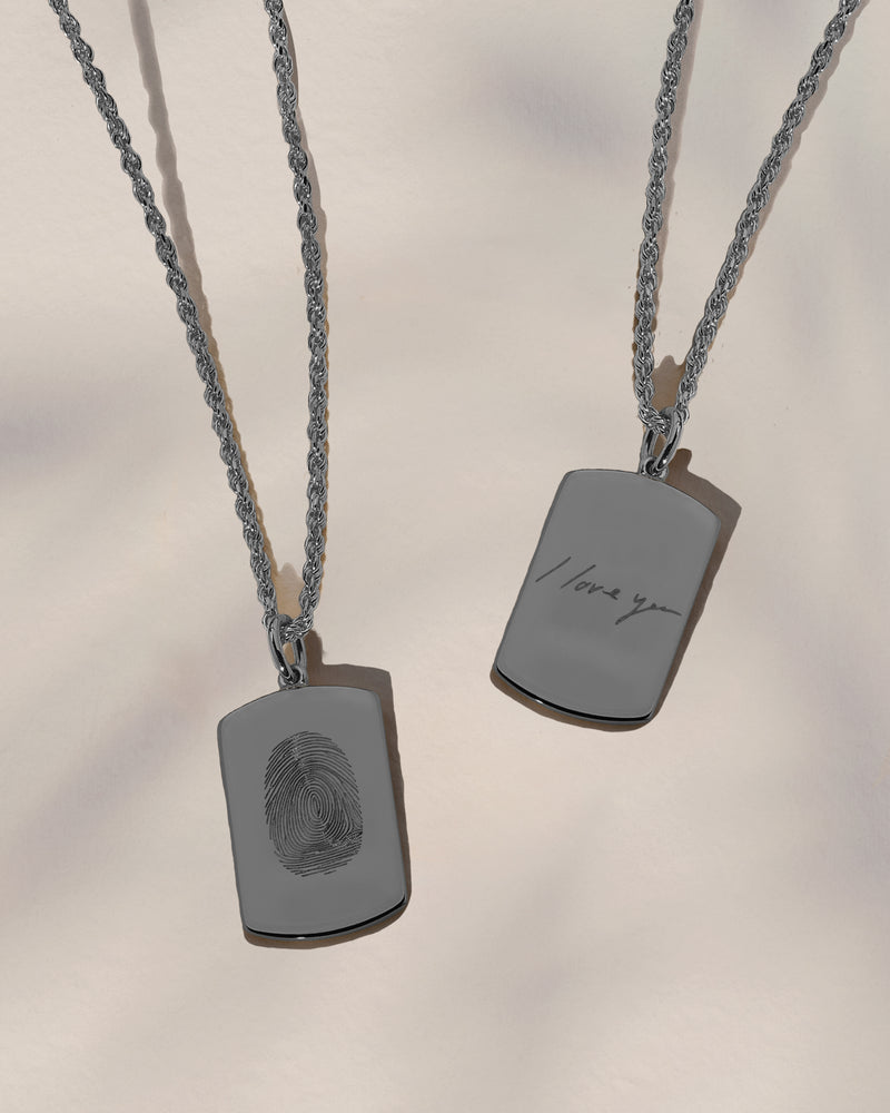 The Fingerprint & Handwriting Tag Necklace