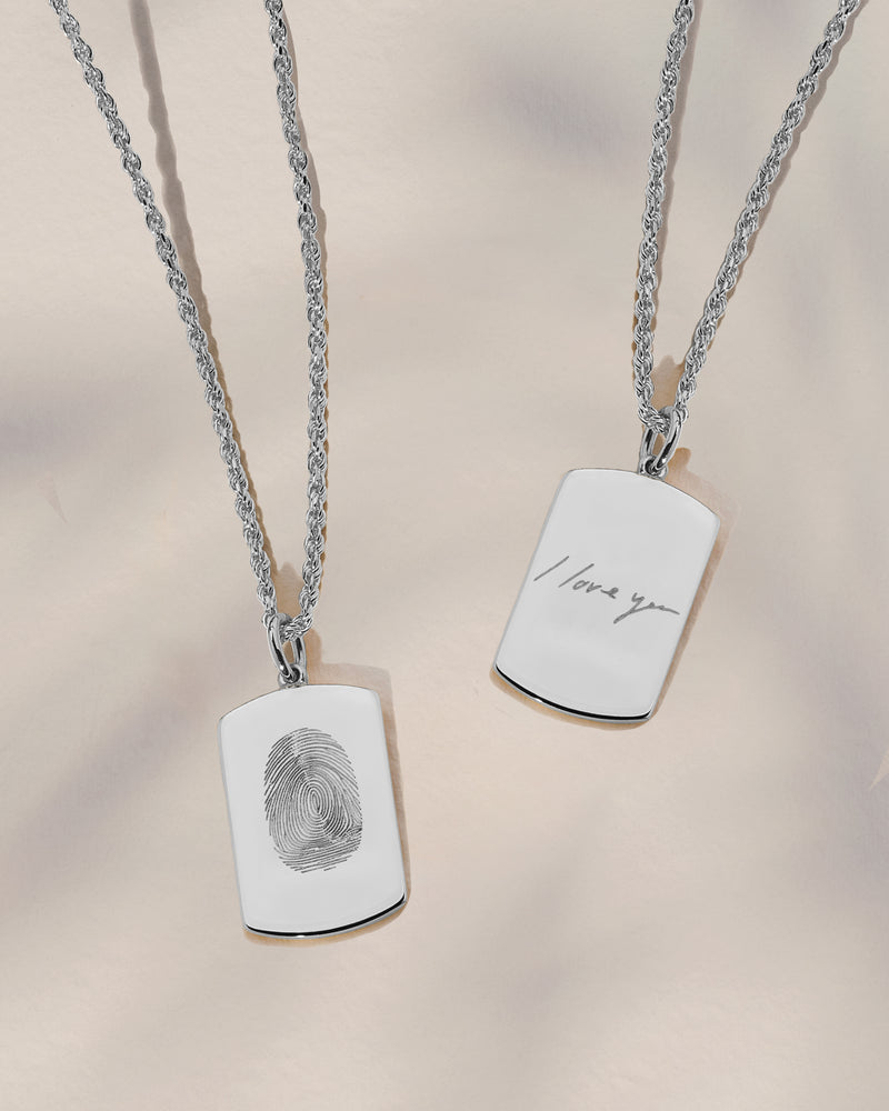 The Fingerprint & Handwriting Tag Necklace