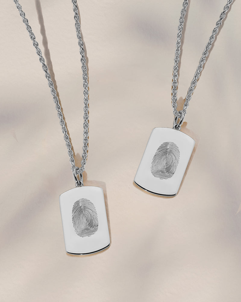 The Double Sided Fingerprint Tag Necklace