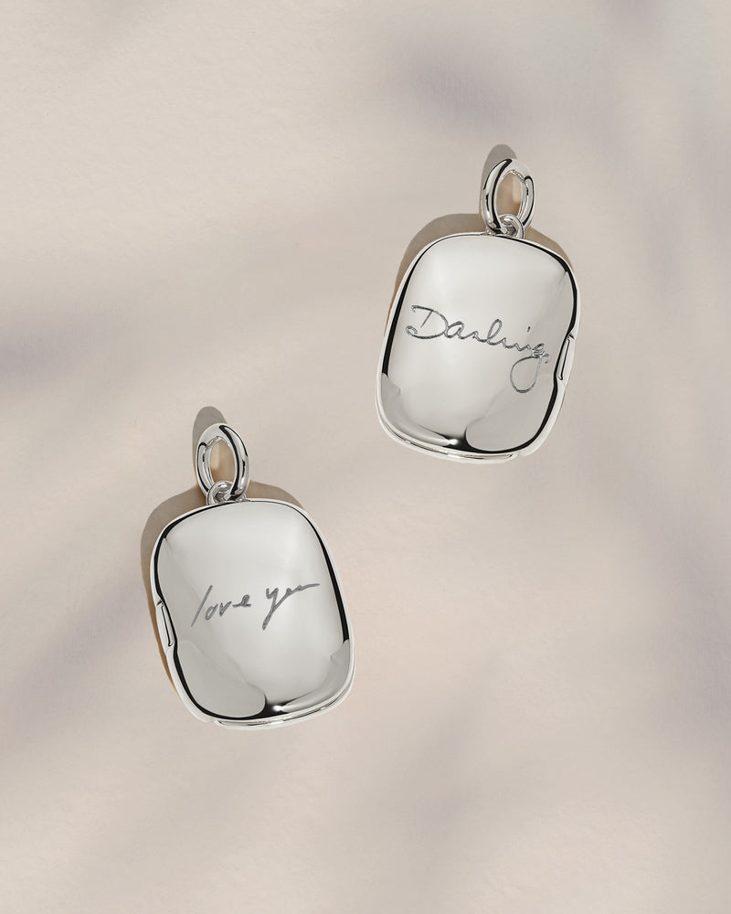 The Double Sided Handwriting Rectangle Locket Pendant