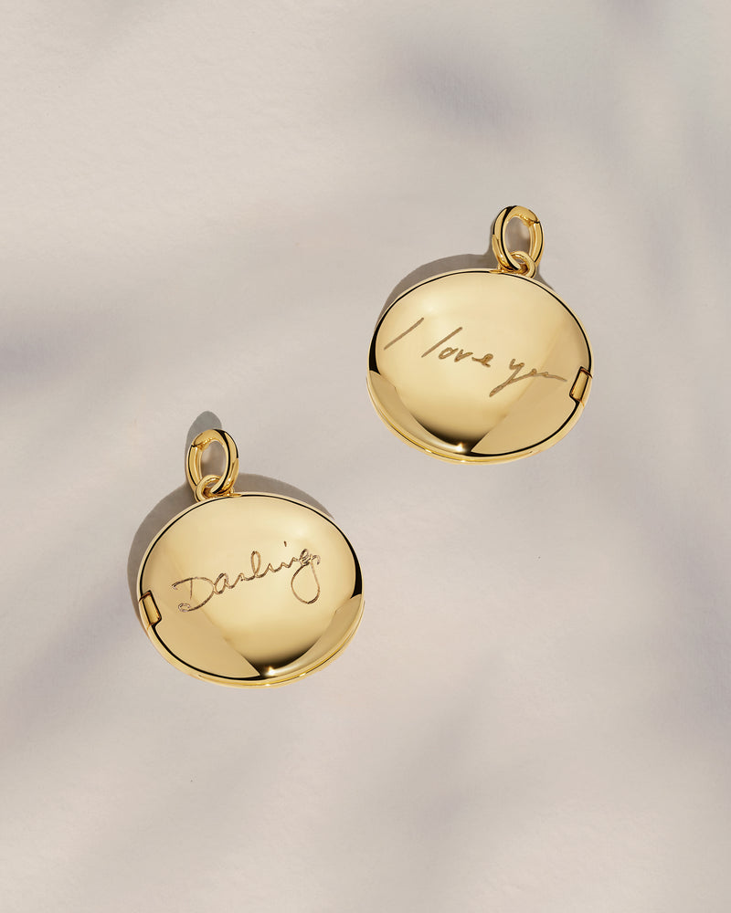 The Double Sided Handwriting Round Locket Pendant