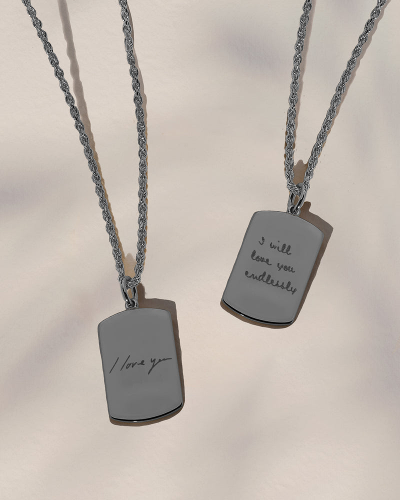 The Double Sided Handwriting Tag Necklace
