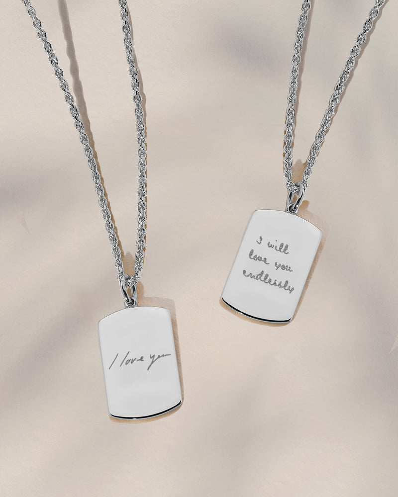 The Double Sided Handwriting Tag Necklace