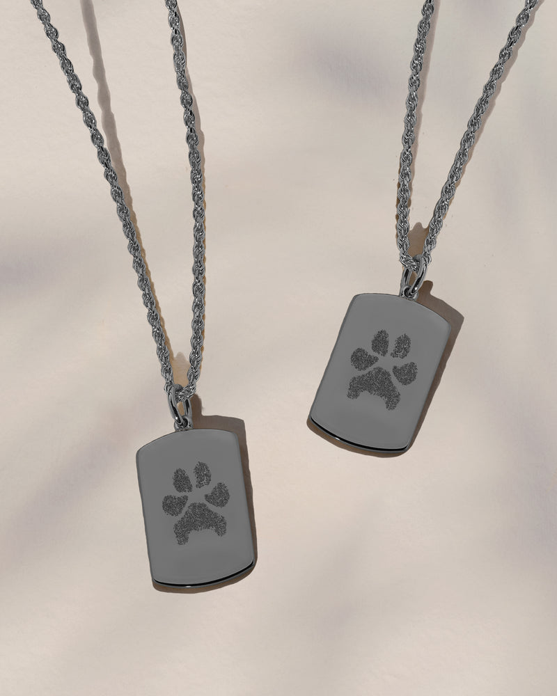 The Double Sided Paw Print Tag Necklace