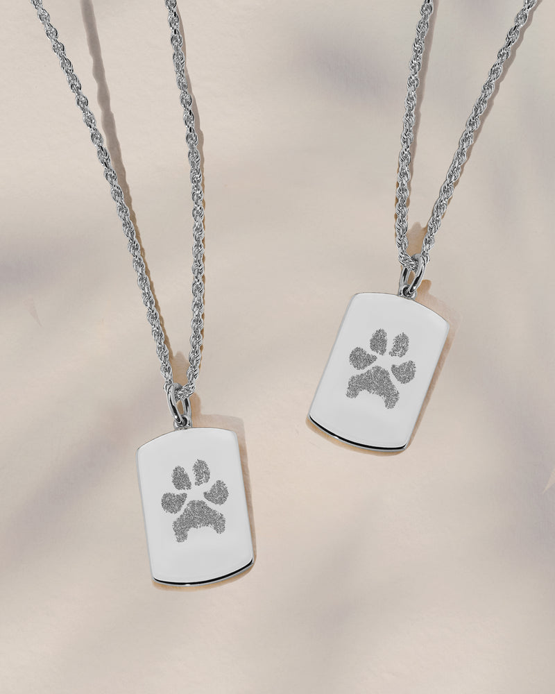The Double Sided Paw Print Tag Necklace