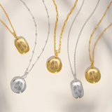 The Duo Fingerprint Rectangle Locket Necklace