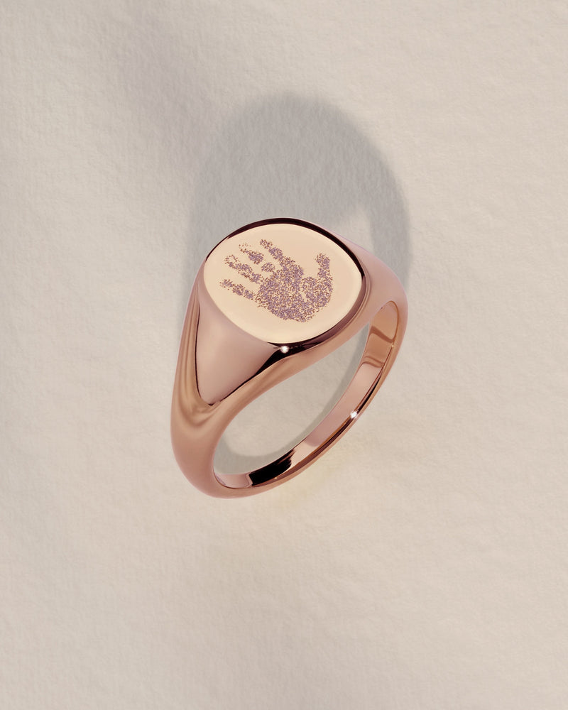 The Handprint Signet Ring | Rose Gold
