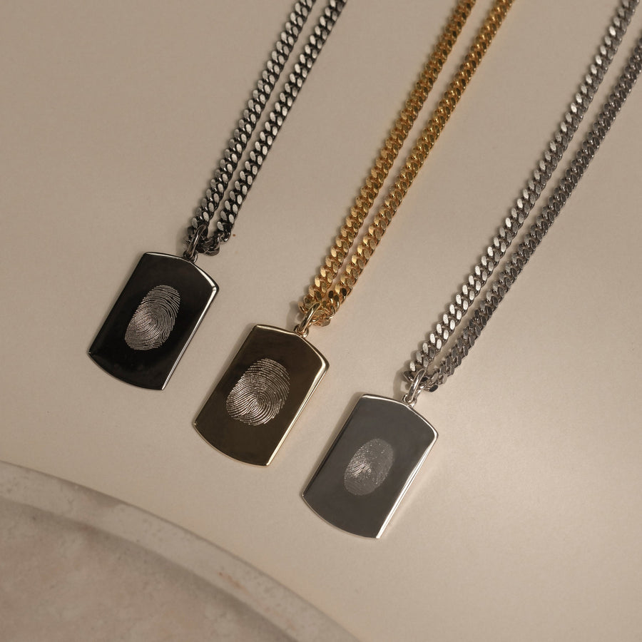 The Classic Fingerprint Necklace | Curb Chain - Deja Marc Australia HQ