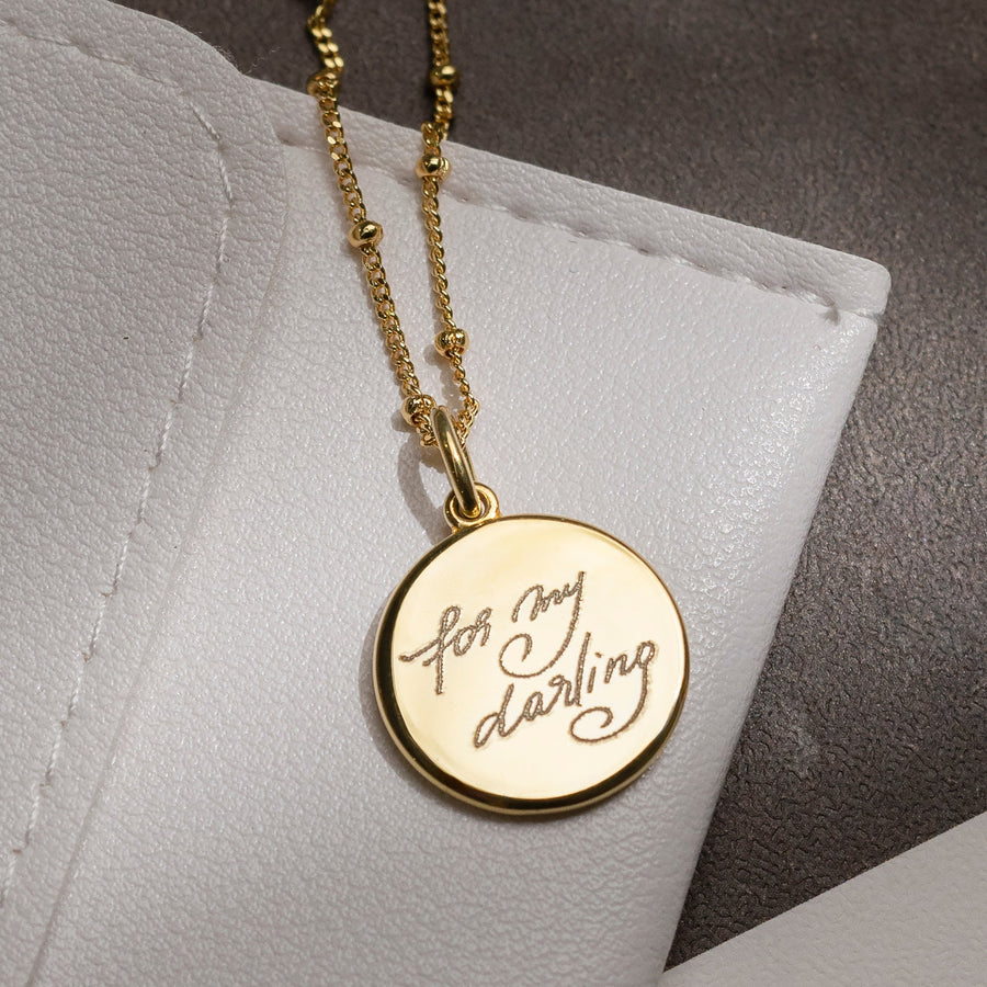 The Double Sided Handwriting Necklace | Bobble Chain - Deja Marc Australia HQ