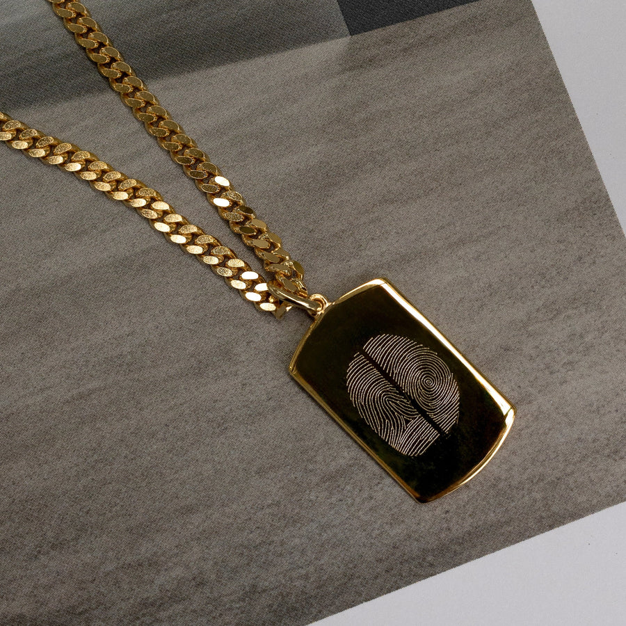 The Duo Fingerprint Necklace | Curb Chain - Deja Marc Australia HQ