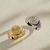 The Heart Duo Fingerprint Signet Ring