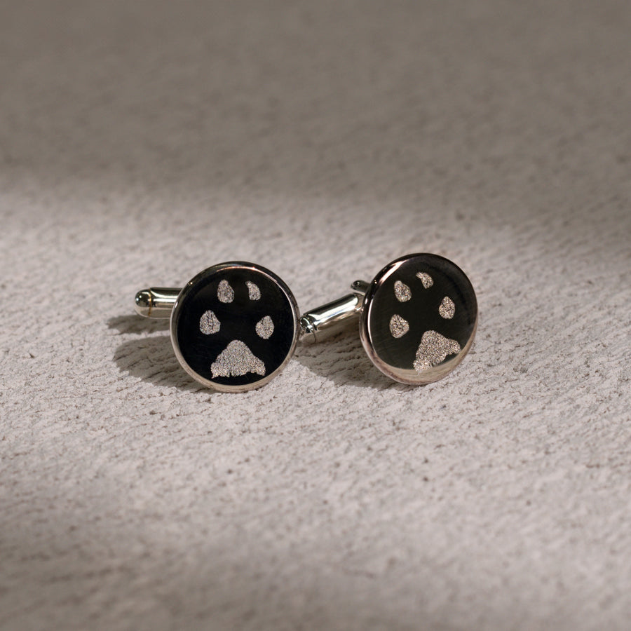 The Paw Print Cufflinks | Sterling Silver