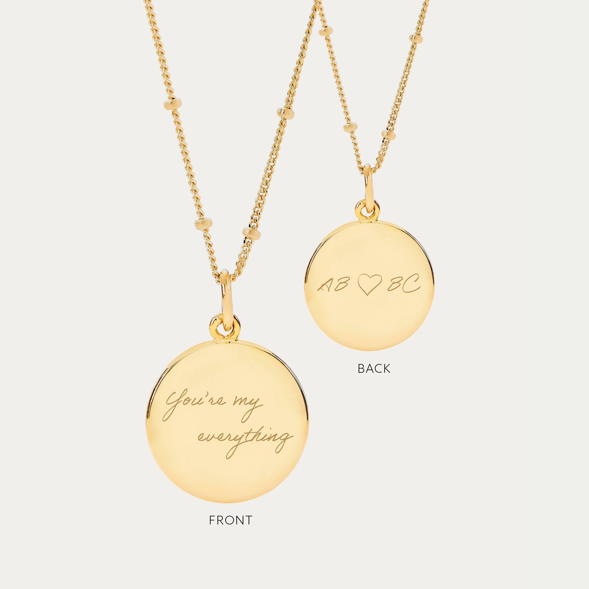 The Double Sided Handwriting Necklace Bobble Chain