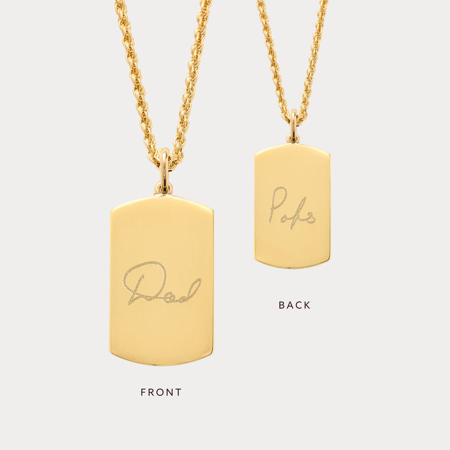 The Double Sided Handwriting Necklace | Rope Chain - Deja Marc Australia HQ