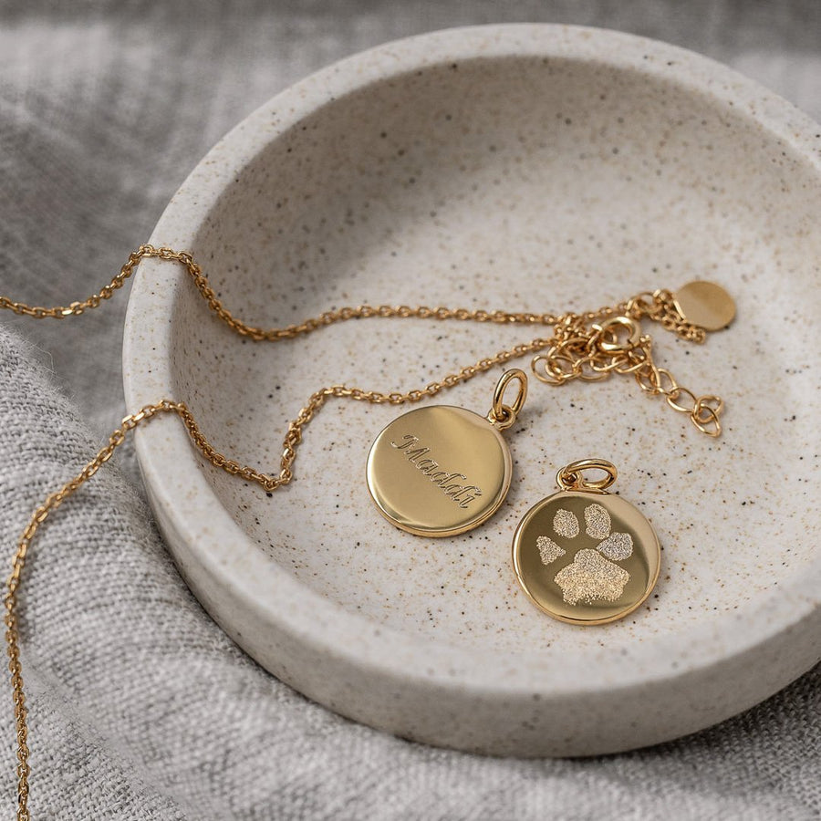 The Double Sided Paw Print Necklace | Diamond Chain