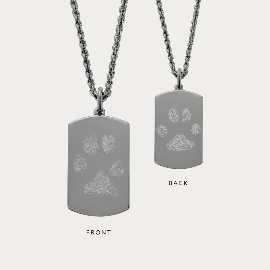 The Double Sided Paw Print Necklace | Rope Chain - Deja Marc Australia HQ