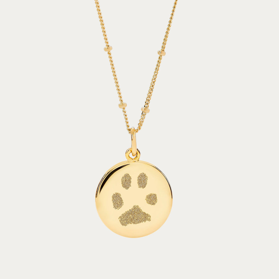 Personalised Sterling Silver Dog Paw Print Disc Necklace : Amazon.co.uk:  Handmade Products